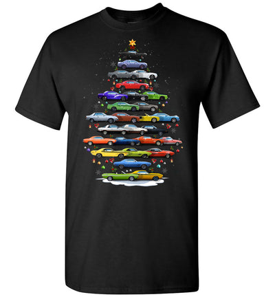 Dodge Challenger Christmas T-Shirt - Christmas Tree From All Dodge Challengers