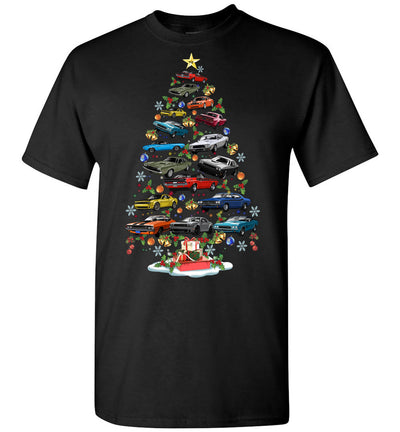 New Dodge Challenger Christmas T-shirt - Christmas Tree From All Dodge Challenger (Cartoon Version)