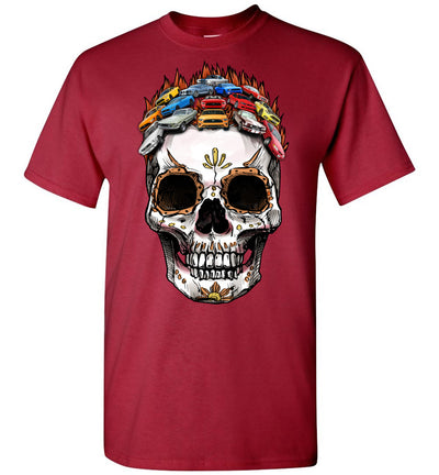 Mustang Art T-shirt - Halloween Stylized Skull From Mustangs Colorful Version