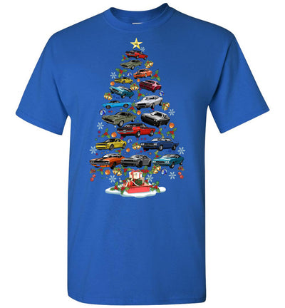 New Dodge Challenger Christmas T-shirt - Christmas Tree From All Dodge Challenger (Cartoon Version)