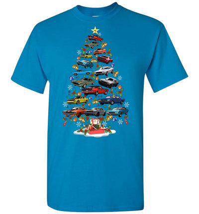 New Dodge Challenger Christmas T-shirt - Christmas Tree From All Dodge Challenger (Cartoon Version)