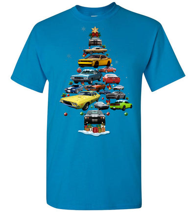 Dodge Challenger Christmas T-Shirt - Christmas Tree From All Dodge Challengers New Version