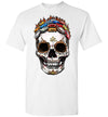 Mustang Art T-shirt - Halloween Stylized Skull From Mustangs Colorful Version