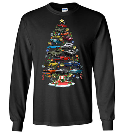 New Dodge Challenger Christmas T-shirt - Christmas Tree From All Dodge Challenger (Cartoon Version)