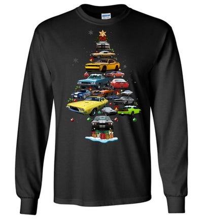 Dodge Challenger Christmas T-Shirt - Christmas Tree From All Dodge Challengers New Version