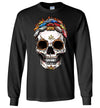 Mustang Art T-shirt - Halloween Stylized Skull From Mustangs Colorful Version