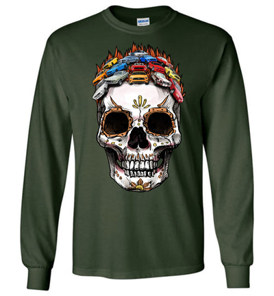 Mustang Art T-shirt - Halloween Stylized Skull From Mustangs Colorful Version