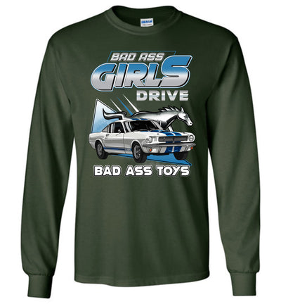 Mustang Art T-shirt - Bad Ass Girl Drives Bad Ass Mustang T-shirt