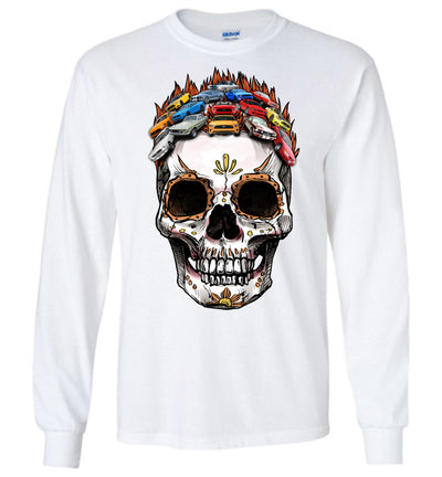 Mustang Art T-shirt - Halloween Stylized Skull From Mustangs Colorful Version