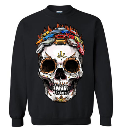 Mustang Art T-shirt - Halloween Stylized Skull From Mustangs Colorful Version