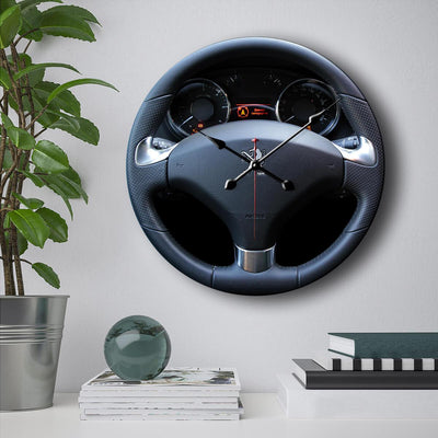 Peugeot Steering Wheel Wall Clock