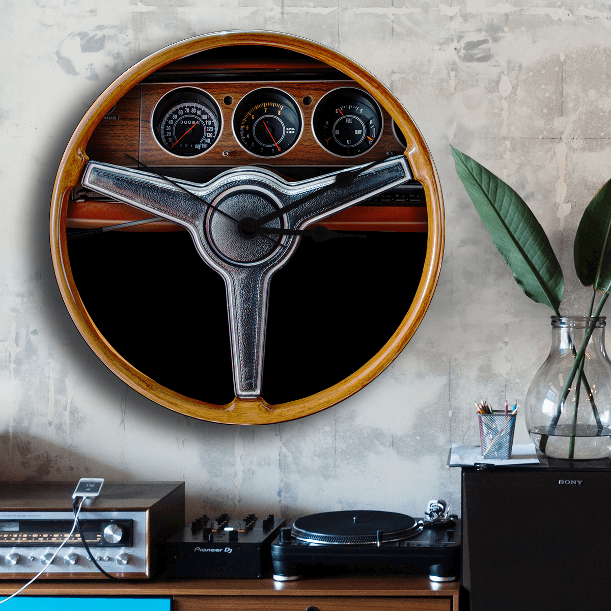 Challenger Steering Wheel Wall Clock