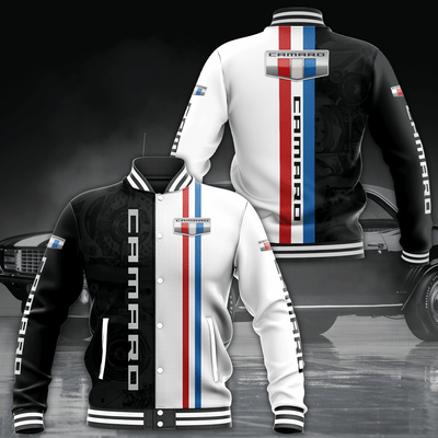 Camaro Baseball Jacket - All Over Print Camaro Art Design