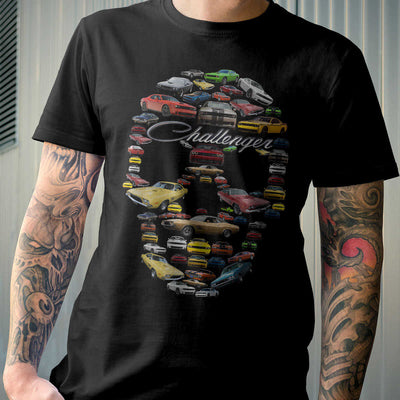 Dodge Challenger Art T-shirt - Halloween Stylized Skull From Dodge Challenger Collection