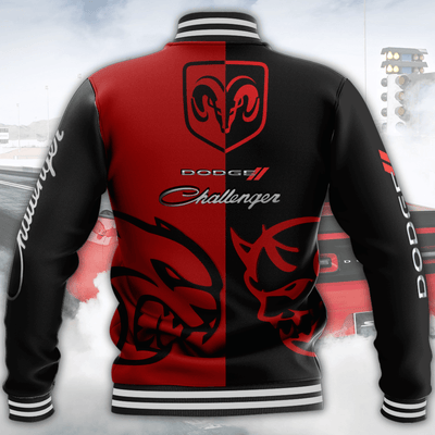 Dodge Challenger Baseball Jacket - All Over Print Dodge Challenger Art Design