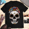 Mustang Art T-shirt - Halloween Stylized Skull From Mustangs Colorful Version