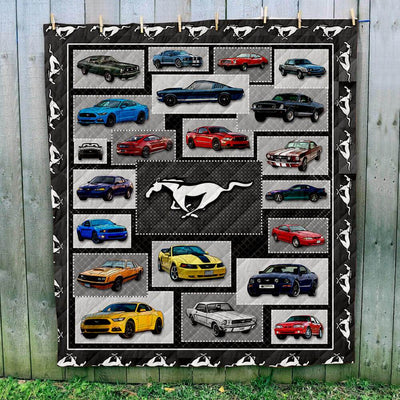 Mustang Collection Art Quilt - Mustangs In Frames Quilt