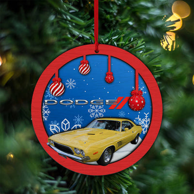 Dodge Challenger 2-Layer Wood Art Ornament - Exceptional Ornaments For Dodge Challenger Fans