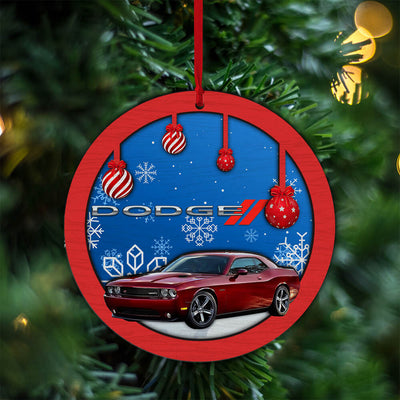 Dodge Challenger 2-Layer Wood Art Ornament - Exceptional Ornaments For Dodge Challenger Fans