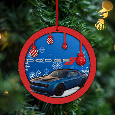 Dodge Challenger 2-Layer Wood Art Ornament - Exceptional Ornaments For Dodge Challenger Fans