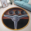 Dodge Challenger Round Rug - Dodge Challenger Steering Wheel Collection Indoor Carpet