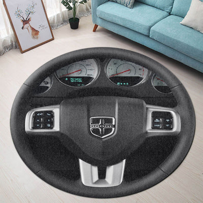 Dodge Challenger Round Rug - Dodge Challenger Steering Wheel Collection Indoor Carpet