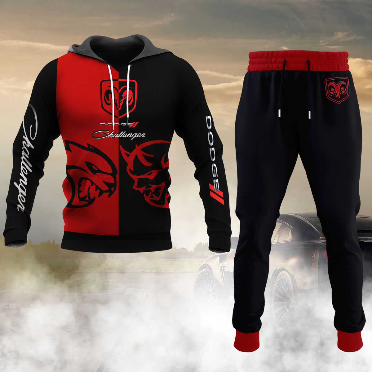 Dodge Challenger Hoodie And Joggers Combo - Casual Sports Set For Dodge Challenger Fans