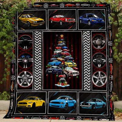 Mustang Art Quilt - Mustang Cartoon Version In Comic Frame