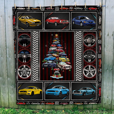 Mustang Art Quilt - Mustang Cartoon Version In Comic Frame