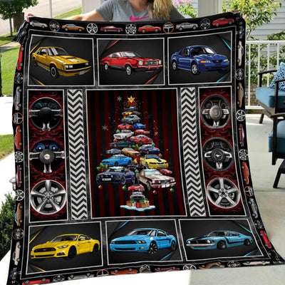 Mustang Art Quilt - Mustang Cartoon Version In Comic Frame