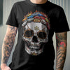 Mustang Art T-shirt - Halloween Stylized Skull From Mustangs Colorful Version