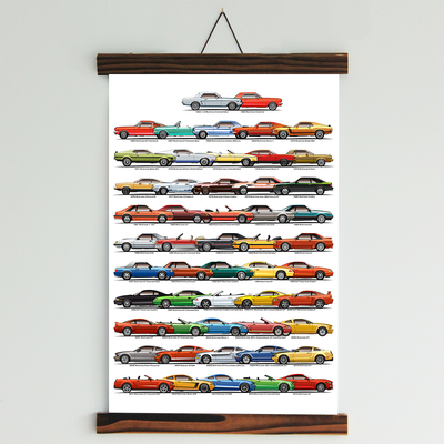 Mustang Canvas Wall Art - Mustang Collection Side View Wall Decoration