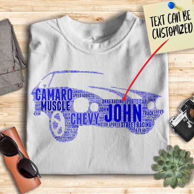 Personalized Camaro Typography Word Art - Typography T-shirt And Canvas For Racing Fans