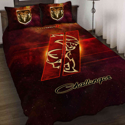 Dodge Challenger Bedding Set - Sensational Dodge Challenger Art Quilt And Pillow Shams