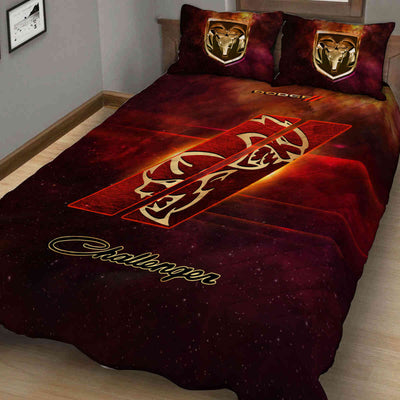 Dodge Challenger Bedding Set - Sensational Dodge Challenger Art Quilt And Pillow Shams