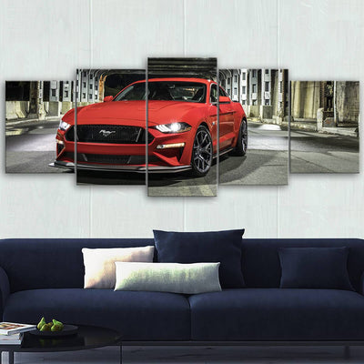 Mustang Canvas Wall Art - 5 Pieces Mustang Landscape Wall Decoration Art Prints No.6