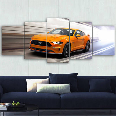 Mustang Canvas Wall Art - 5 Pieces Mustang Landscape Wall Decoration Art Prints No.7