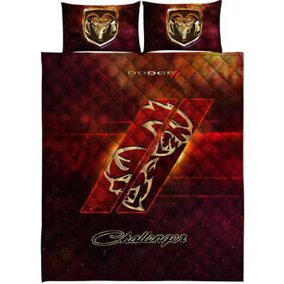 Dodge Challenger Bedding Set - Sensational Dodge Challenger Art Quilt And Pillow Shams