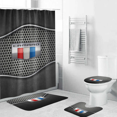 Camaro Bathroom Combo - Special Camaro Art Mat Set and Shower Curtain