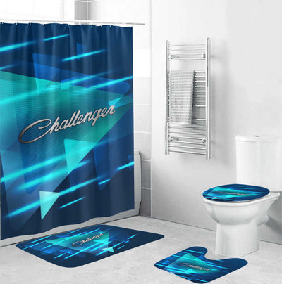 Dodge Challenger Bathroom Combo - Special Dodge Challenger Art Mat Set and Shower Curtain