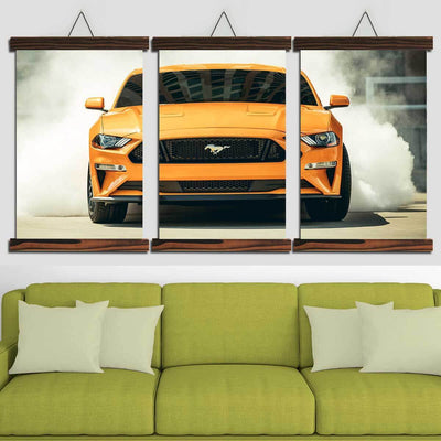 Mustang Canvas Wall Art - 3 Pieces Mustang Landscape Wall Decoration Art Prints No.4