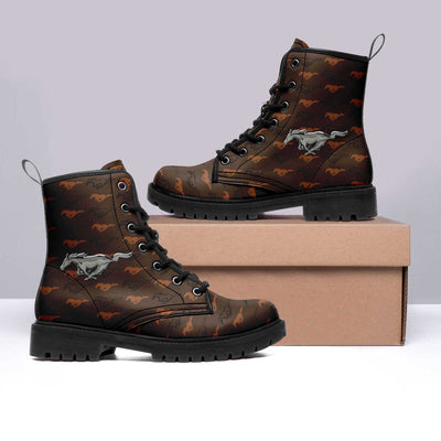 Mustang Vegan Leather Boots - Fashionable Footwear For Mustang Fans