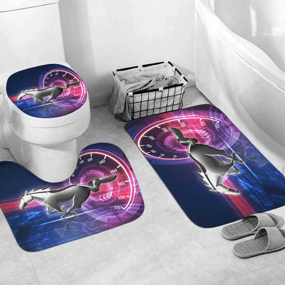 Mustang Bathroom Combo - Special Mustang Art Mat Set and Shower Curtain