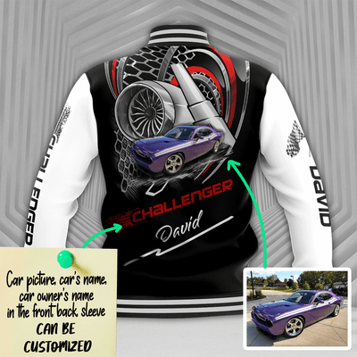 Personalized Racing Car All Over Print Baseball Jacket