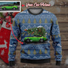 Personalized Car Christmas Tree Wool Ugly Sweater V2