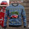 Personalized Car Christmas Tree Wool Ugly Sweater V2