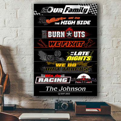 Personalized Racing Family Canvas Wall Art (V2)