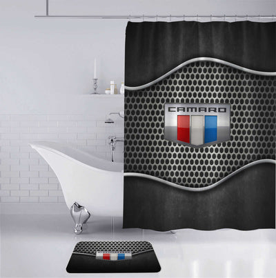 Camaro Bathroom Combo - Special Camaro Art Mat Set and Shower Curtain