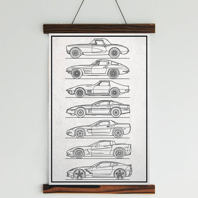 Vette Silhouette Canvas Wall Art