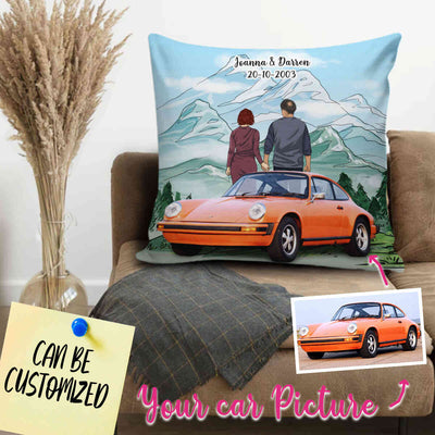 Personalized Car Couple Decorative Pillow